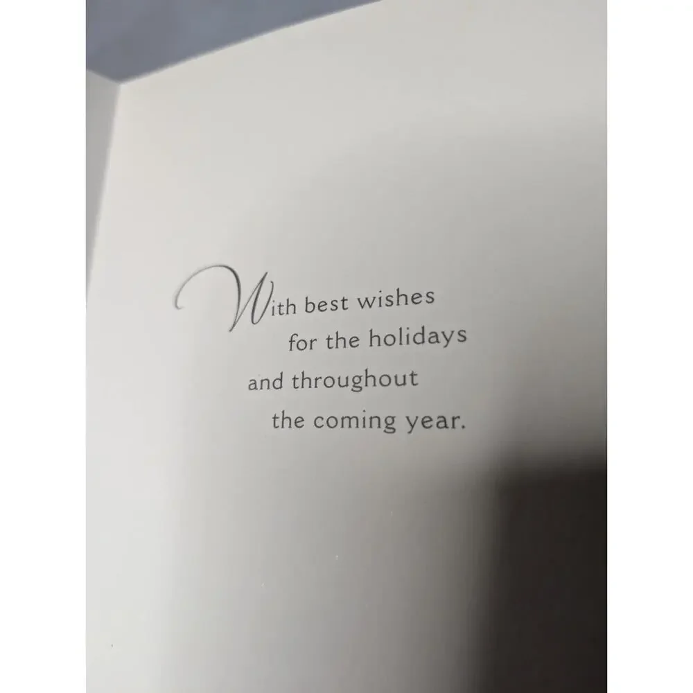 12 Elegant White Wreath Gold Embossed Hallmark Season Greetings Christmas Cards